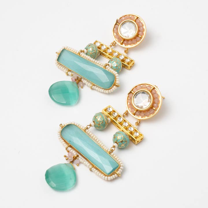 Boucles d'oreilles Olin Éd. Limitée Vert d'Eau pour la vente par ACUS