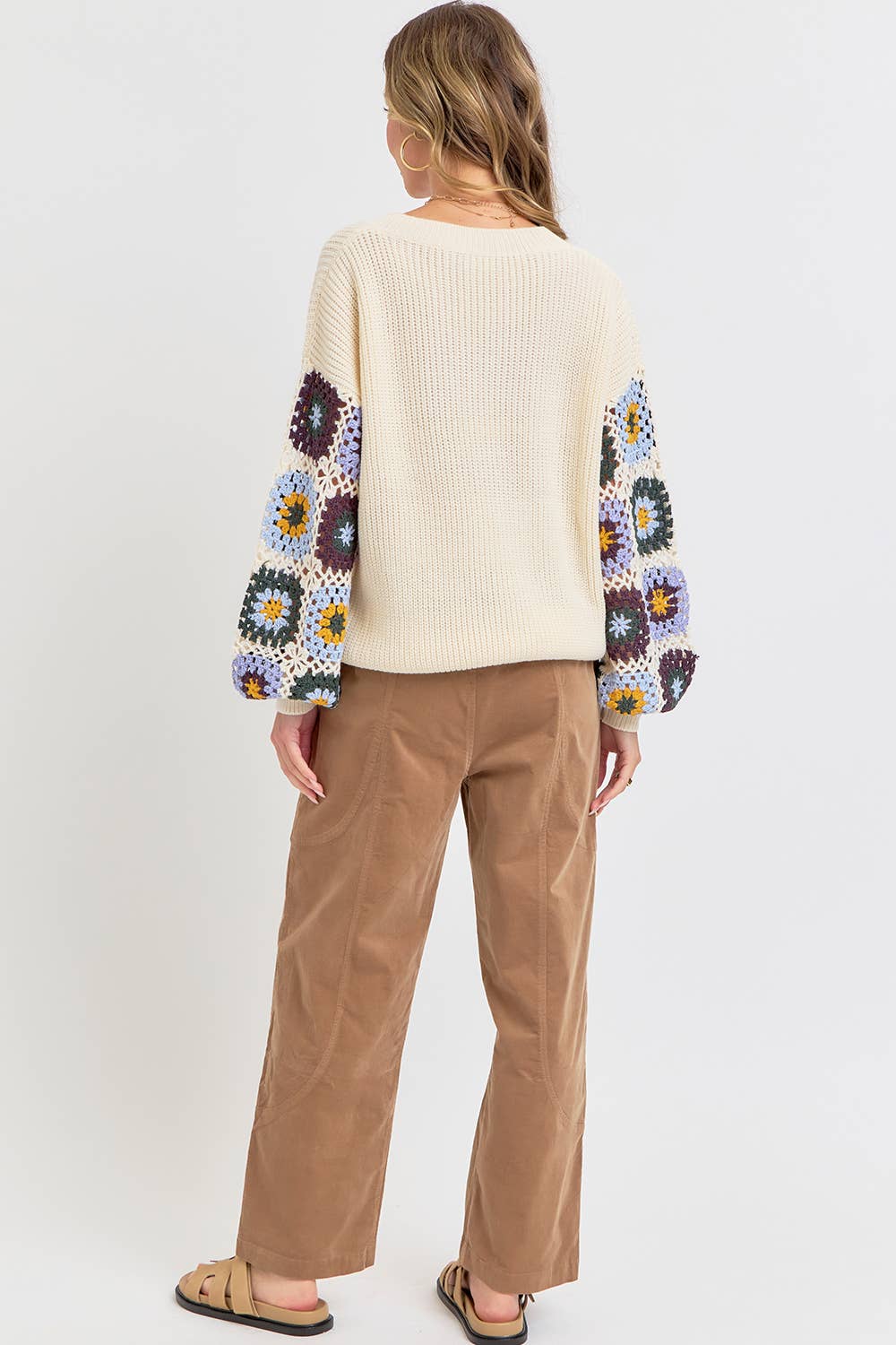 Sweet Lovely by Jen - Wholesale Knit Sweater - Women's - CROCHET PATCHWORK SWEATER11