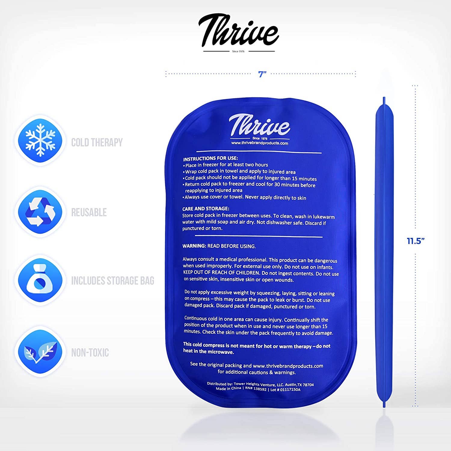 Thrive - Wholesale Ice Pack - Gel Ice Pack Cold Compress Large (2-Pack)4