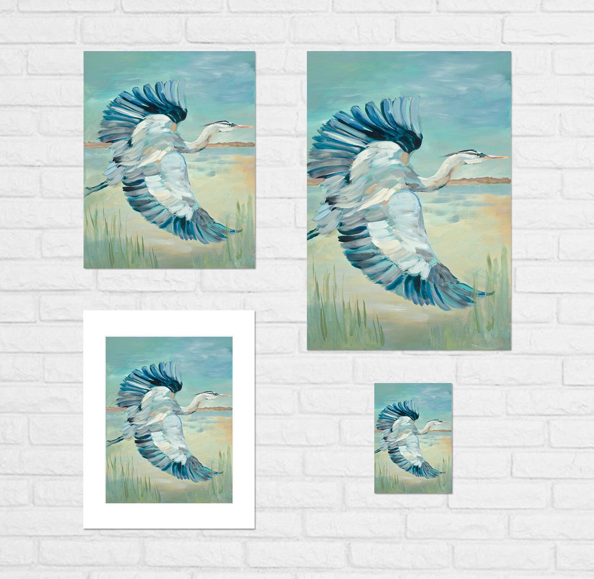 Kim Hovell Art - Wholesale Art Print - Heron on the Bay Print1