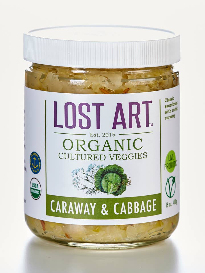 Cabbage & Caraway (Organic/Kosher) for wholesale by Lost Art Cultured Foods