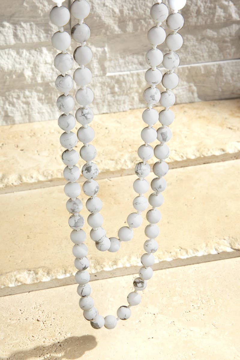 Urbanista - Wholesale Beaded/Pearl Necklace - Semi Precious 8mm Long Necklace0