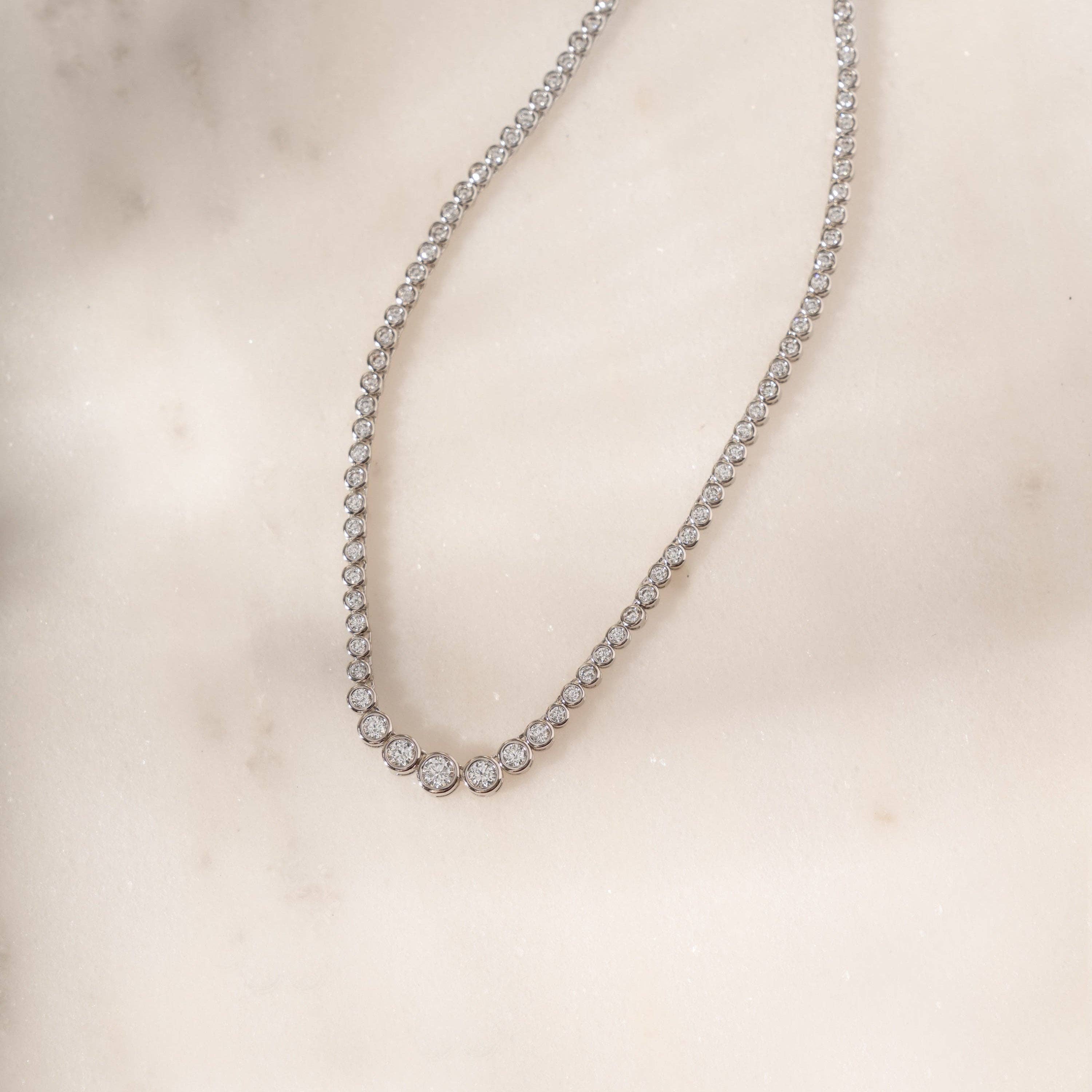 Sami Jewels - Wholesale Link & Chain Necklace - Gradient Bezel Tennis Necklace8