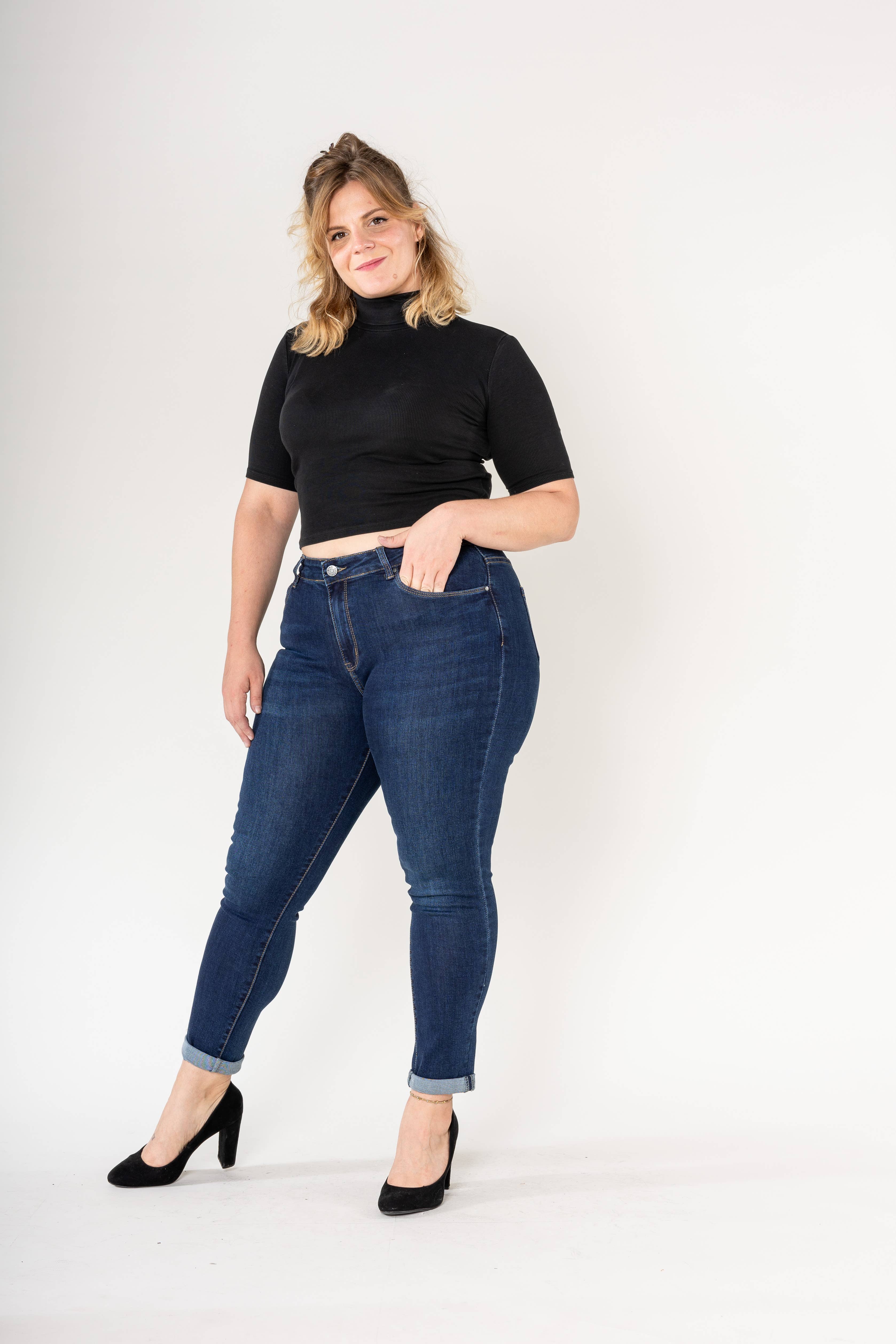 Nina Carter - Venta al por mayor Vaqueros - Mujer - Jeans ajustados elásticos de talla grande Nina Carter P102GT29