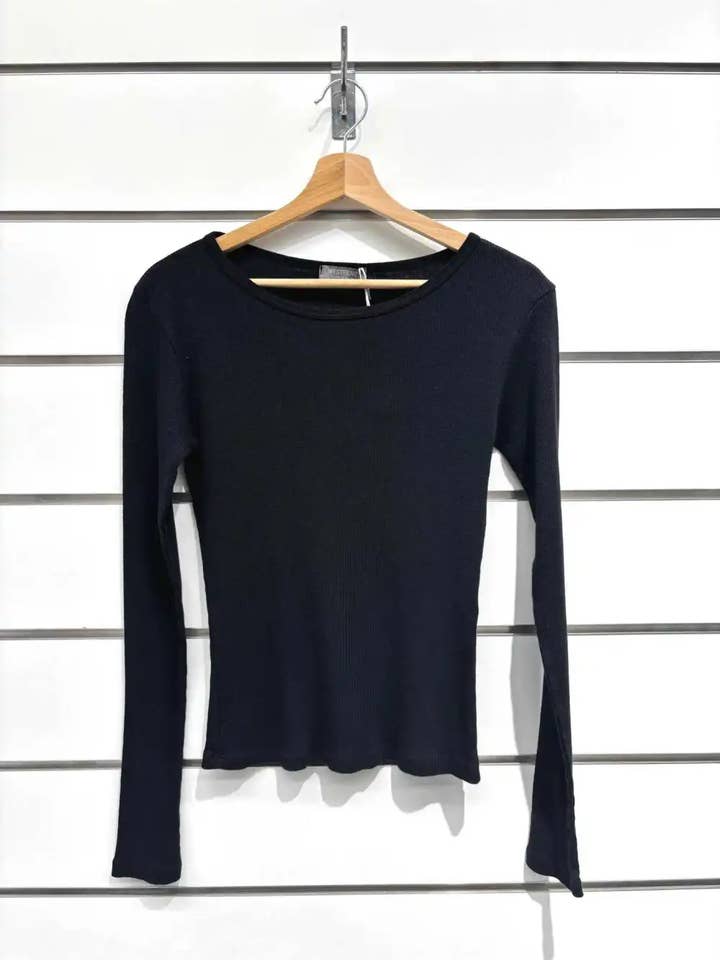 Chilli Girl Collection - Vente T-shirt – femme - T-shirt basique à manches longues en coton côtelé6