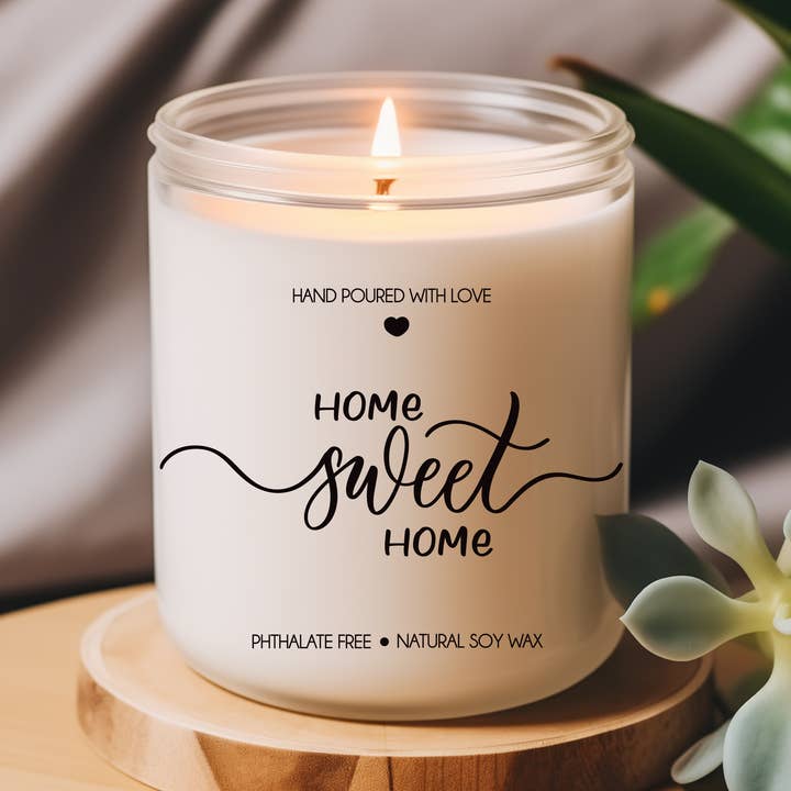 Vela aromática de soja Home Sweet Home 3, vela hecha a mano para venta al por mayor de Be The Light Candle Co.