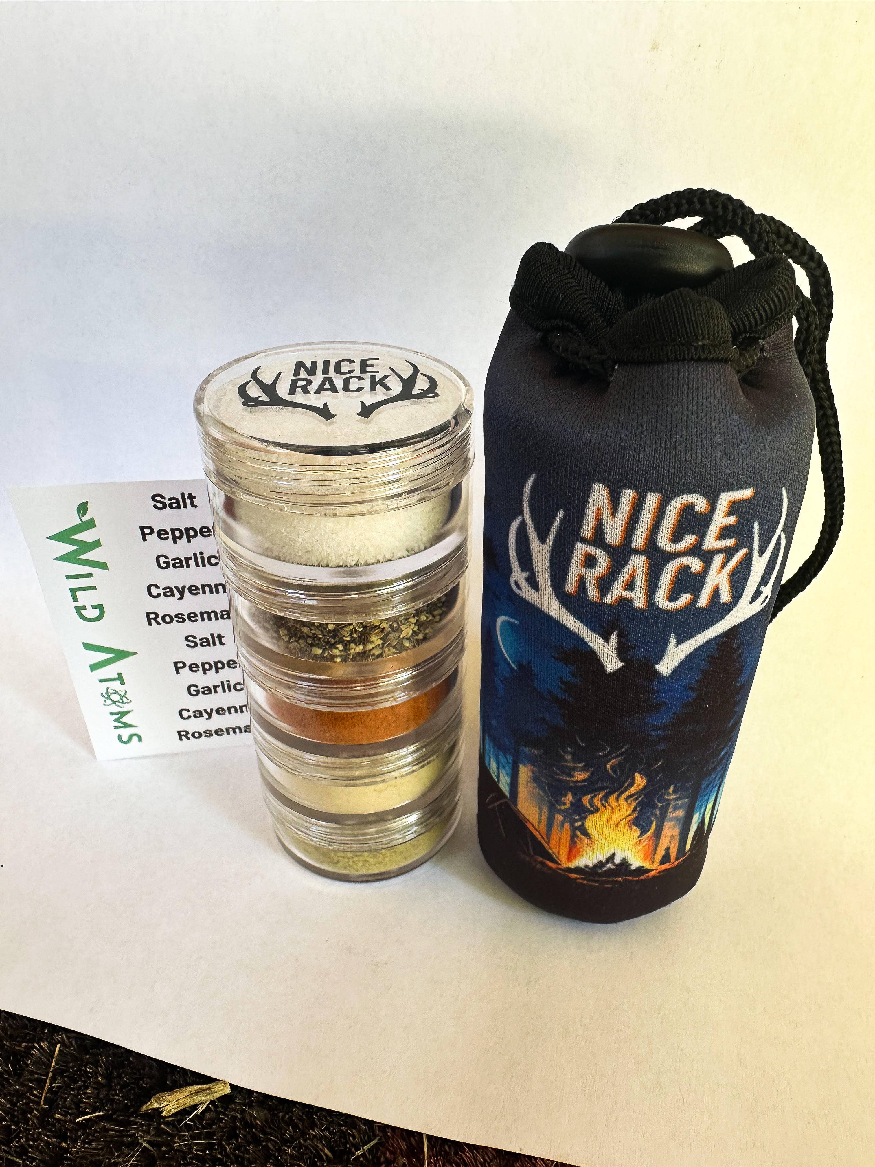 WILD ATOMS - Wholesale Dried Spice Mix - NICE RACK Mini Camp Spice Gift Set Organic Spices Reusable 2