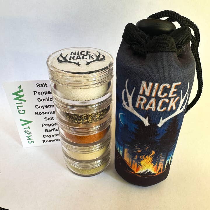 WILD ATOMS - Wholesale Dried Spice Mix - NICE RACK Mini Camp Spice Gift Set Organic Spices Reusable 2
