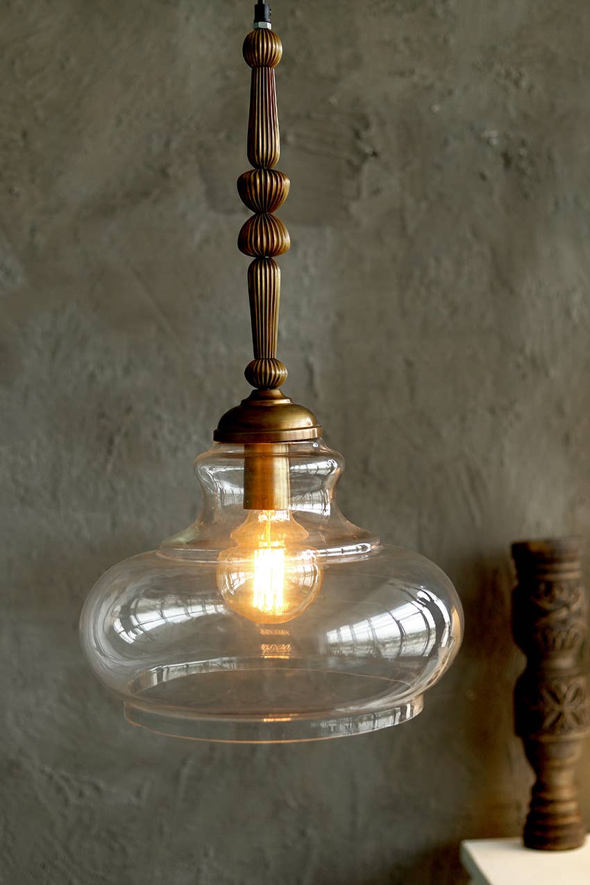 ExpoBazaar - Wholesale Chandelier/hanging light - Home Decor Oval Hanging Lamp, 12.5X12.5X22.8"