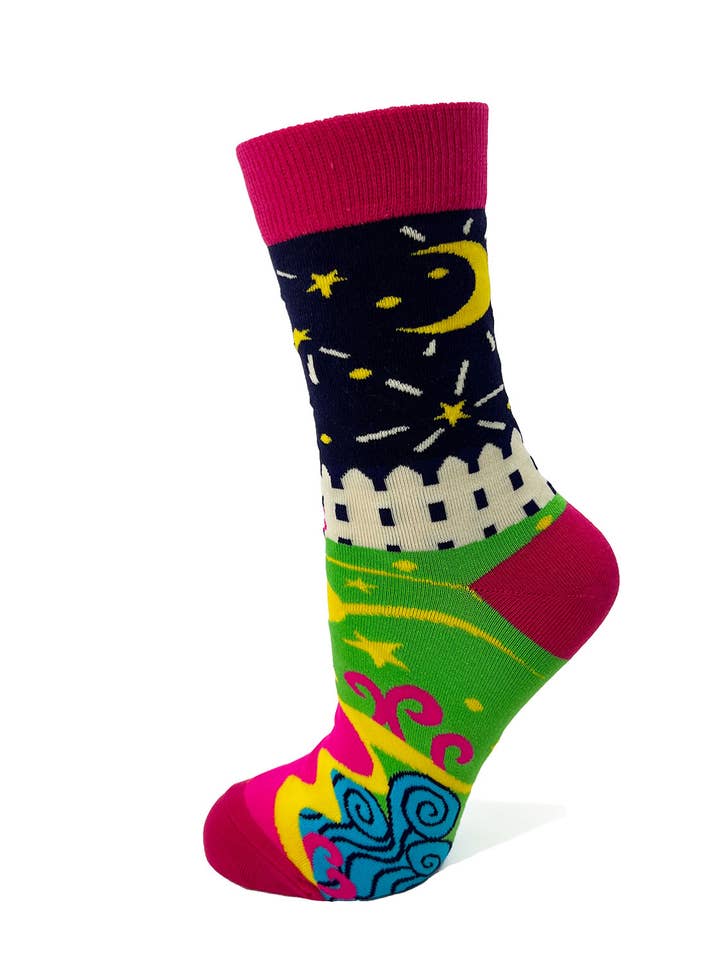 Fabdaz - Wholesale Socks - Women's - Midnight Toker Women's Novelty Crew Socks