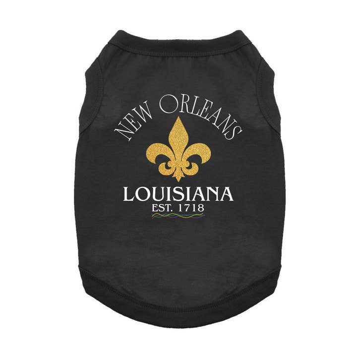 New Orleans LA Dog Shirt - Jet Black for wholesale by Doggie Design