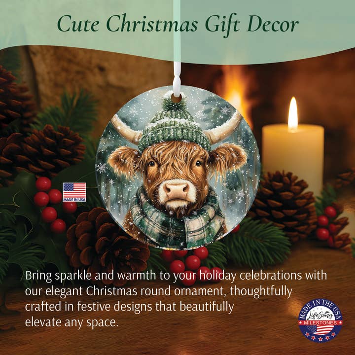 LifeSong Milestones - Wholesale Ornament - Highland Cow Christmas Gifts 2025 Tree Ornament Decor4