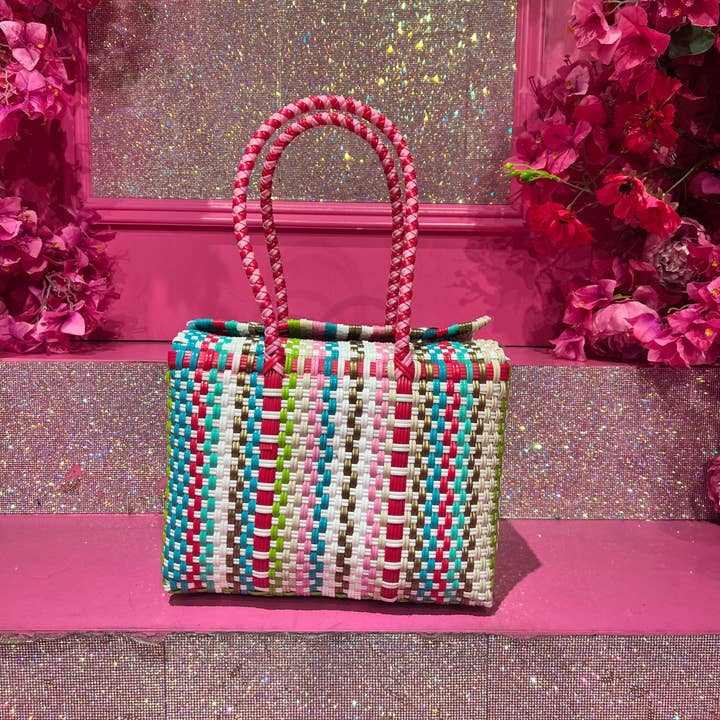 The Faria – Engroshandel Strandtaske – The Faria Håndvævede Strandtasker i Flerfarvet Genbrugsplast6