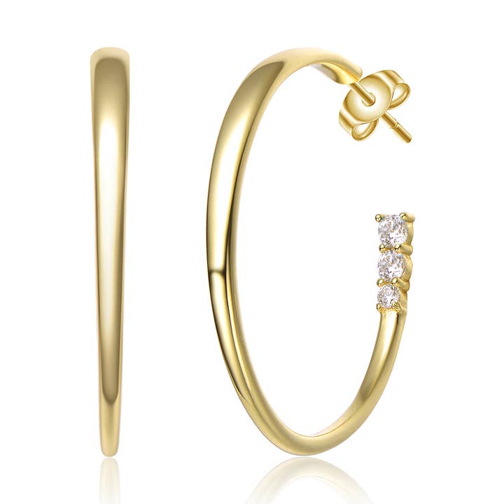 Orecchini in argento sterling con zirconi cubici (27452) per la vendita all'ingrosso da parte di Genevive