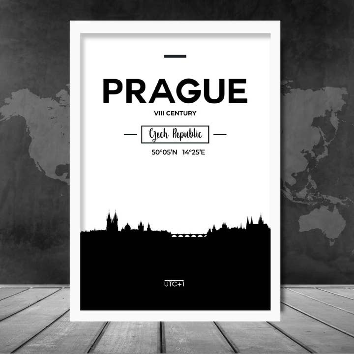 Prague City Skyline Cityscape Print for wholesale by Artze Wall Art
