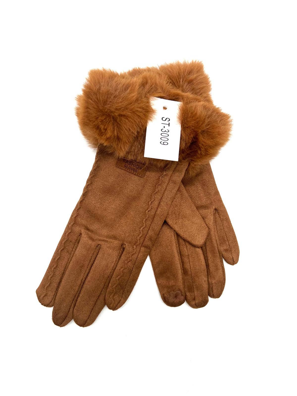 LINETA - Wholesale Gloves - Women's - ST-3009 Single glove with faux fur trim1