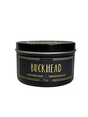 Buckhead Candle Tin for wholesale by Nice Scent Candle Company