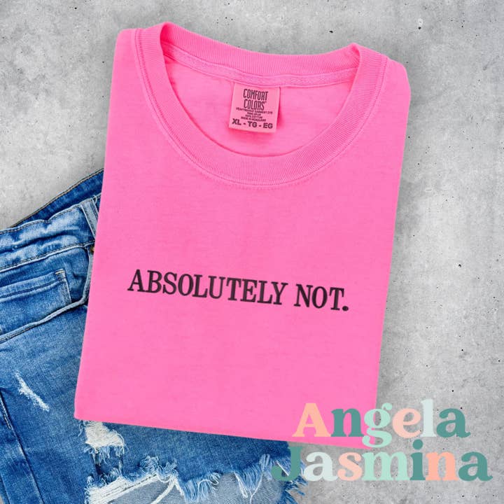 Angela Jasmina – wholesale T-shirt (utan tryck) – Dam – Absolutely Not Neon Rosa Broderad Comfort Colors T-shirt
