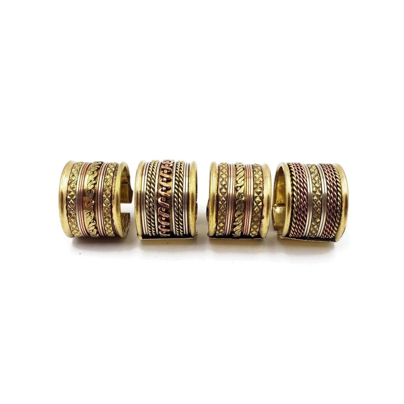 Treasure Jewelry - Wholesale Jewelry Set - Two Tone Boho Brass Rings Set of 122