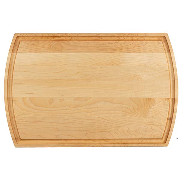 Wood Hill Boards Inc - Wholesale Cutting Board - Maple - RO16 - Large Arched Cutting Board with Juice Groove 16''x10''x3/4''2