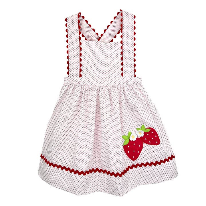 Vestido de Verão com Aplique de Morango por atacado de Petit Ami & Zubels