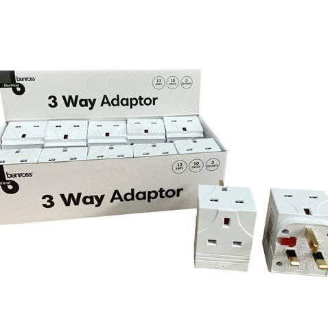 3-weg Britse 3-polige netadapter 13 ampère - 5025301451363 voor wholesale door LMT-UK