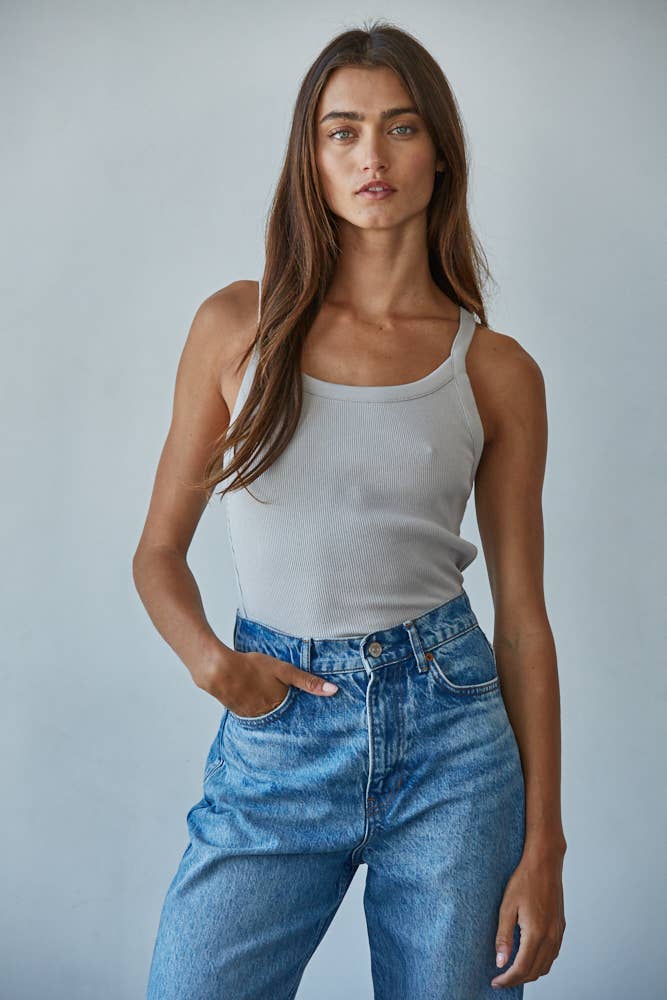 By Together - Wholesale Tank Top - Women's - L8750 | Knit Cotton Ribbed Round Neck Sleeveless Tank Top10