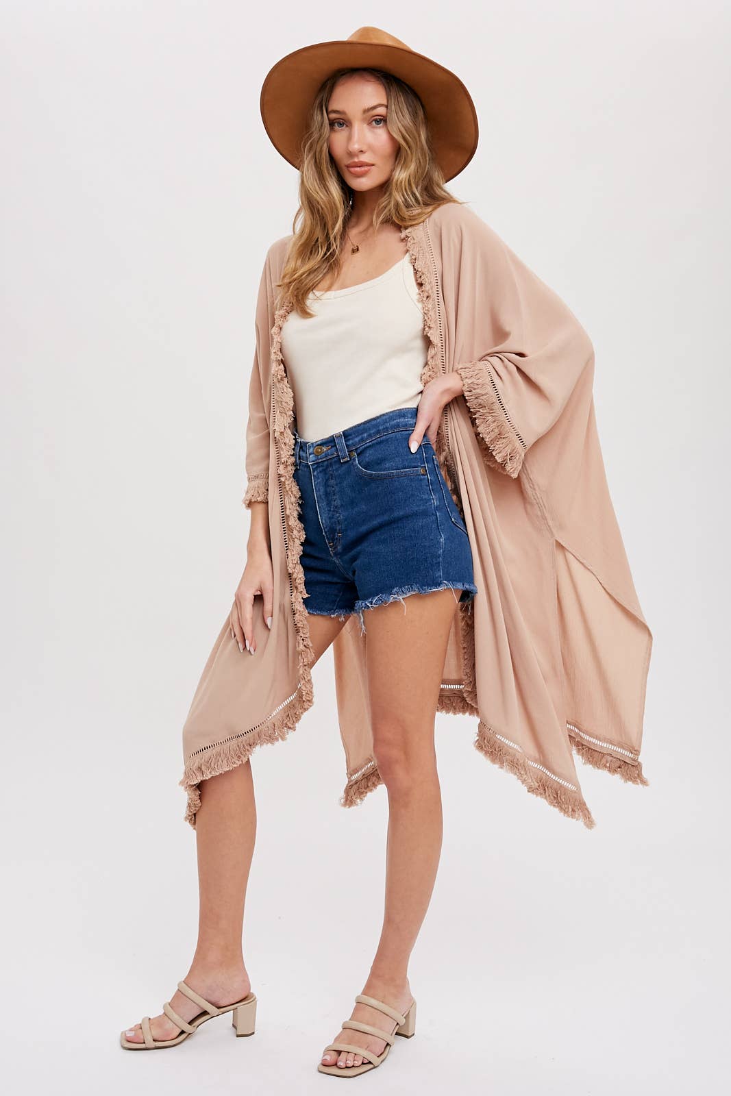 Bluivy - Vente Kimono – femme - kimono ample avec franges24