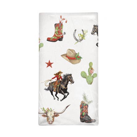 Holiday Western Scatter Bagged Towel for wholesale by Mary Lake-Thompson Ltd.