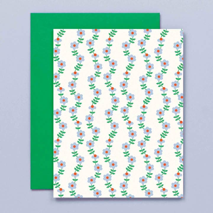String of Fleurs Floral Blank Pattern Card or Card Set for wholesale by My Darlin'