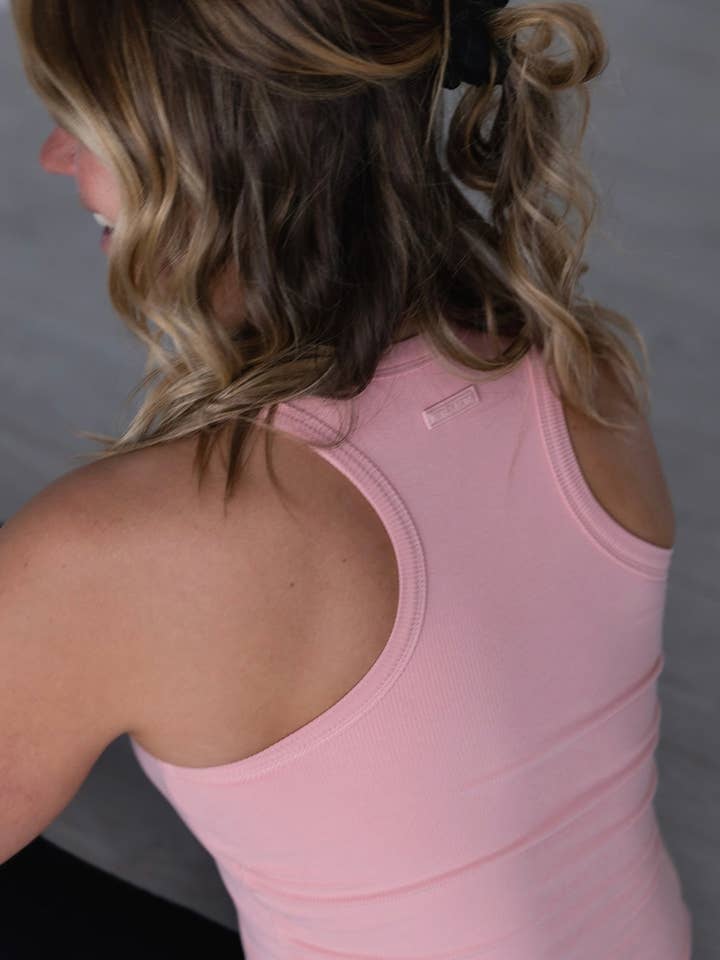 Essential Ribbed Tank — Rosé for engroshandel hos Après Actif