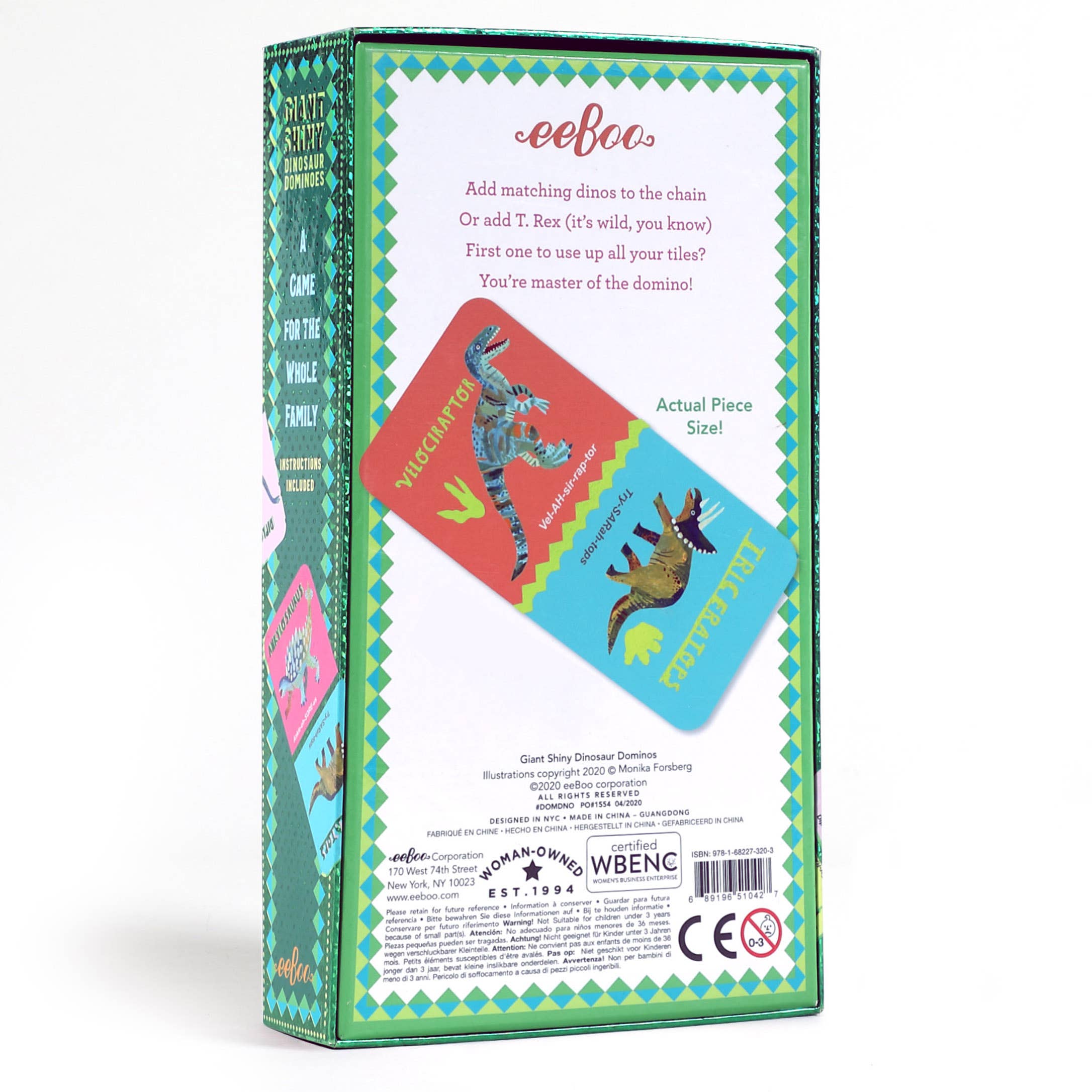 eeBoo - Wholesale Dominoes - Giant Shiny Dinosaur Dominoes1