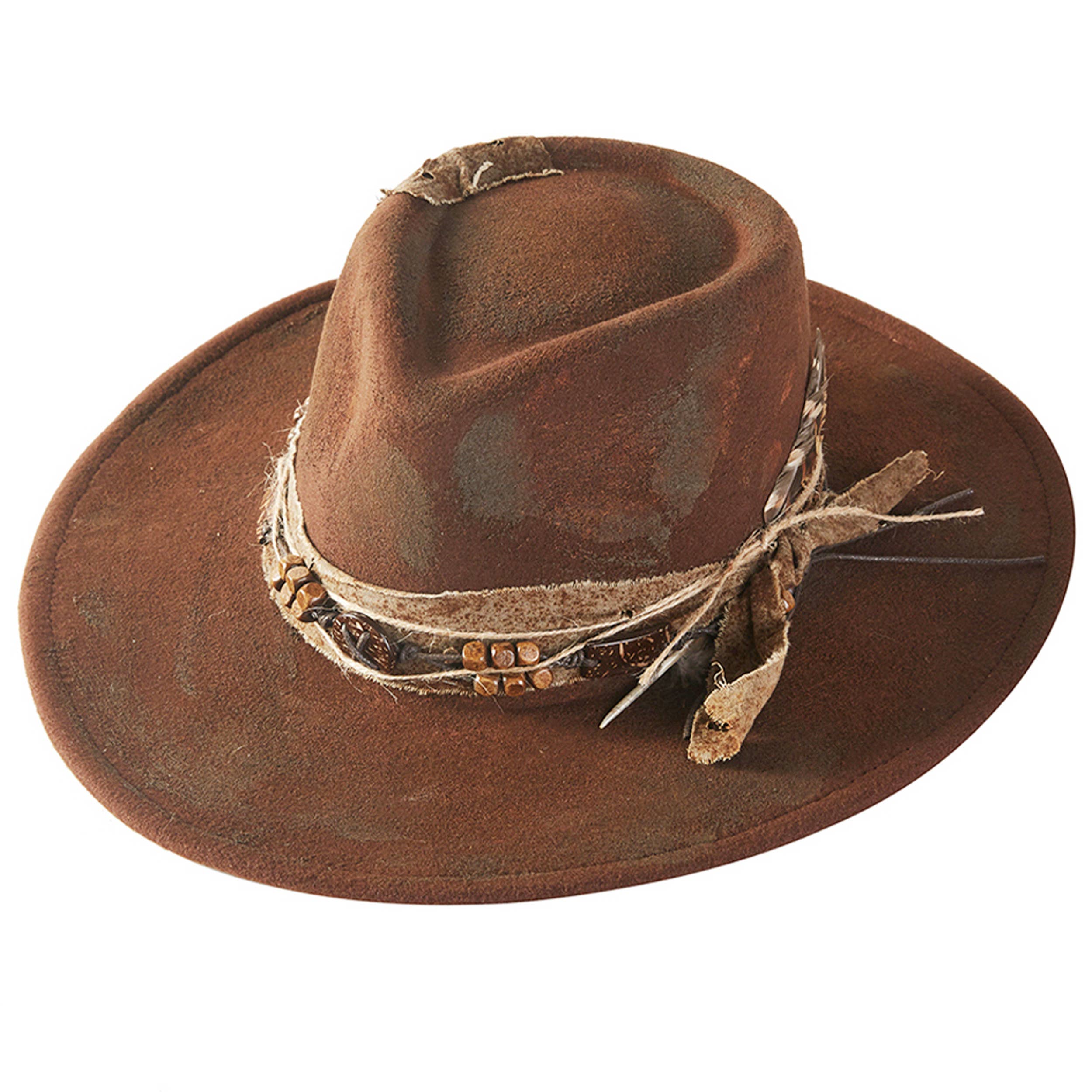 Hana - Wholesale Cowboy Hat - Women's - Rustic Cowgirl with Feather Fedora Hat3