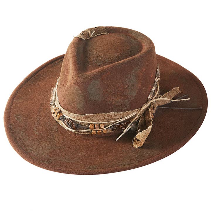 Hana - Wholesale Cowboy Hat - Women's - Rustic Cowgirl with Feather Fedora Hat3