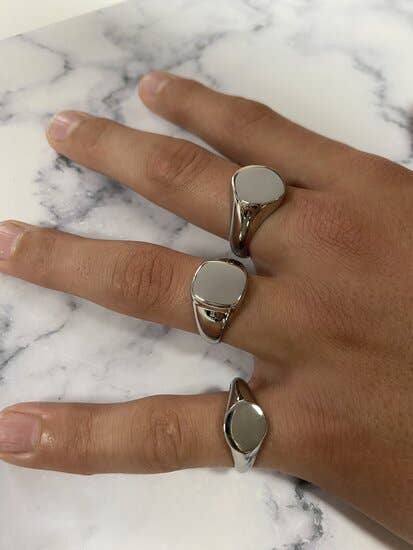 Charmin's Ringen – wholesale Signet ring – Charmin's UNI Men's Signet Ring Square and Oval Steel R9681