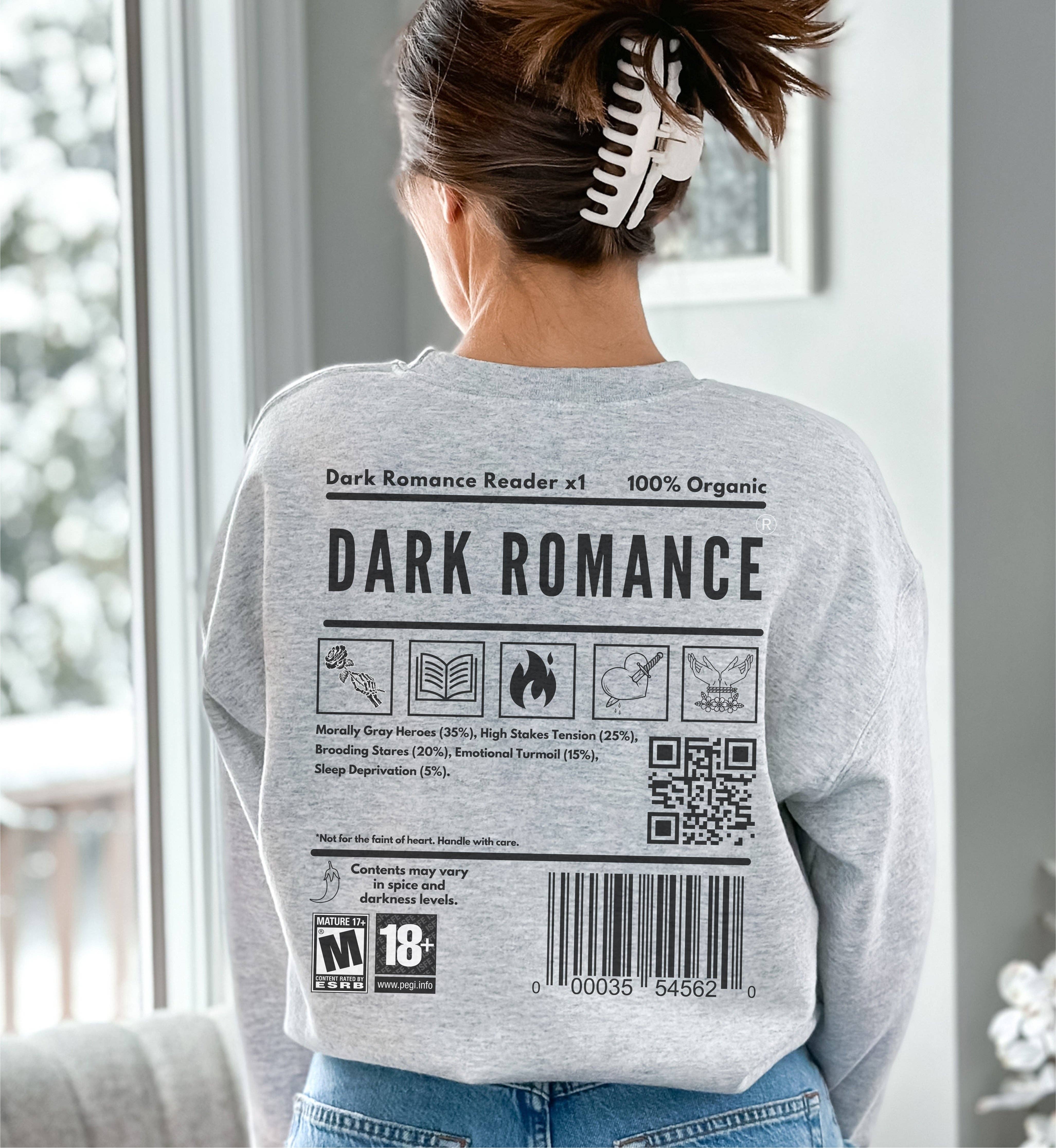 MagicMerchEmporium - Wholesale Graphic Sweatshirt - Women's - DARK ROMANCE READER Sweatshirt