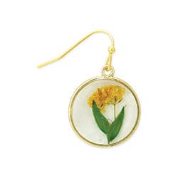 ZAD - Wholesale Dangle Earrings - Cottage Yellow Green Dried Flower Round Earrings2