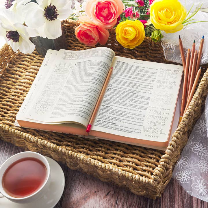 Christian Art Gifts - Wholesale Religion - KJV My Creative Bible Faux Leather, White Floral Printed7