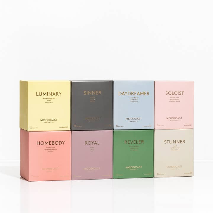 Moodcast Fragrance Co. - Wholesale Jar/Filled Candle - Coconut Wax Candle - Persona - Jetsetter - 8 oz Glass Jar
