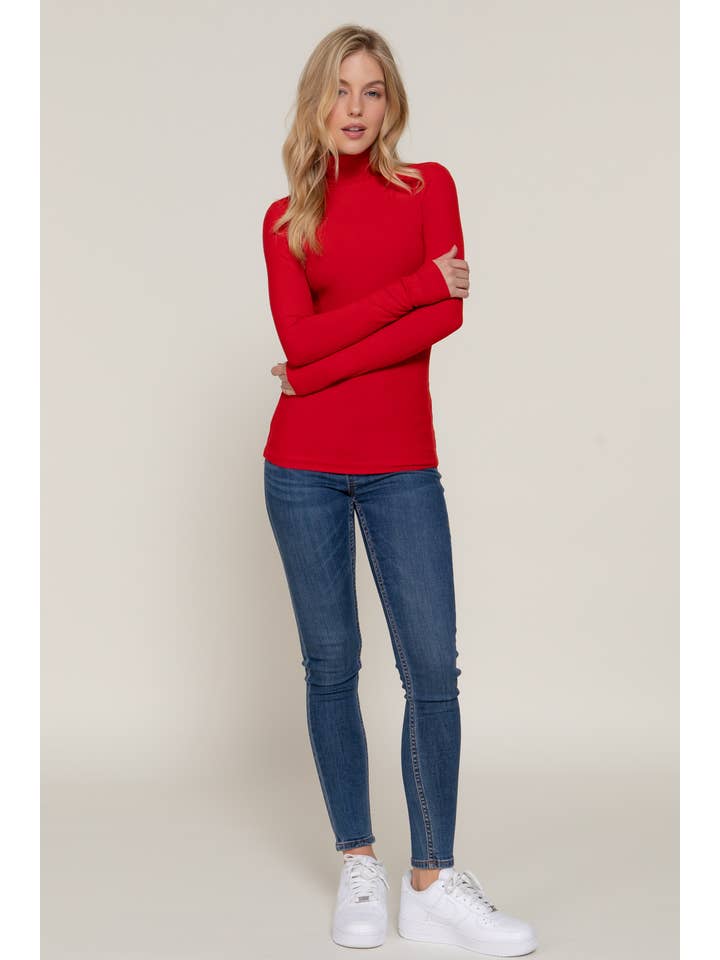Active Basic | Active USA - Wholesale Knit Top - Women's - Long Sleeve Turtle Neck Rayon Span Rib Top  8