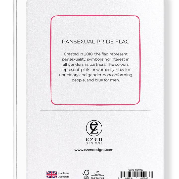 Ezen Trade – Engroshandel Hverdagshilsen kort – PANSEXUAL PRIDE FLAG: Lykønskningskort