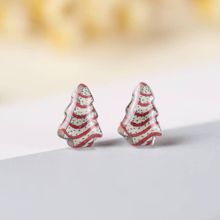 littleoneusa - Wholesale Stud/Post Earrings - Fall 2025 Christmas Tree Cookie Titanium Earring Studs1
