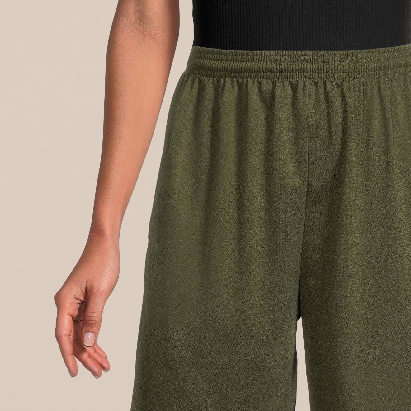 Soul Perch – wholesale Loungeshorts – Herr – Franska frotté lounge shorts oliv Medium7