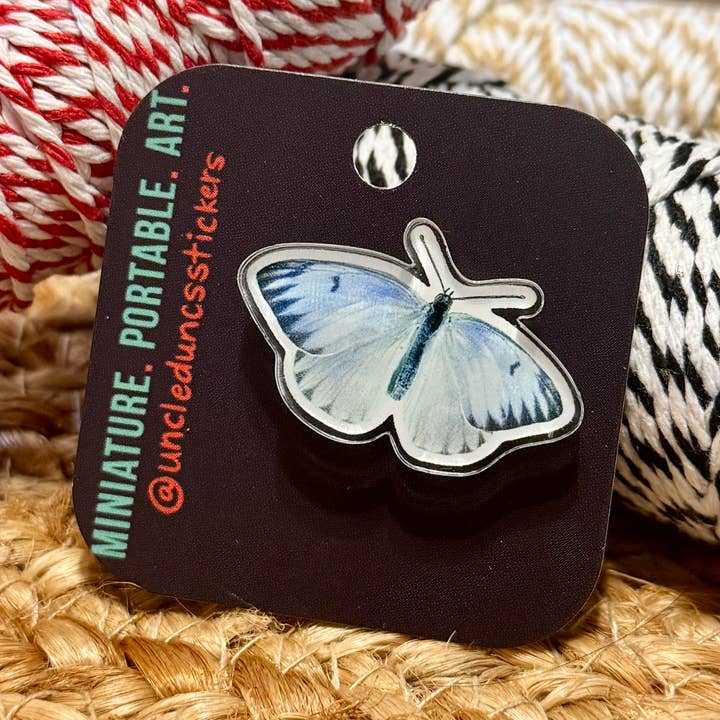 Uncle Dunc's Sticker Shoppe - Wholesale Lapel Pin/Button - Blue Butterfly Acrylic Pin
