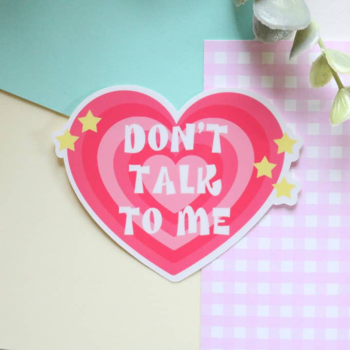 Don't Talk To Me Y2K Kawaii Heart Sticker for wholesale by Chibi Cheeks Co