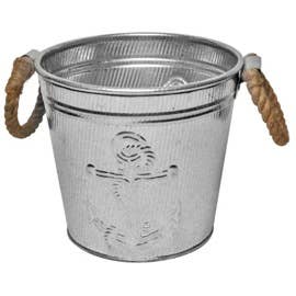 India Handicrafts Inc - Wholesale Bucket/Pail - Anchor & Rope Storage Bucket