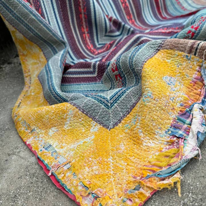bhavnas boutique – Engroshandel Quiltet tæppe – Antik vintage håndsyet indisk Kantha Quilt sengetæppe