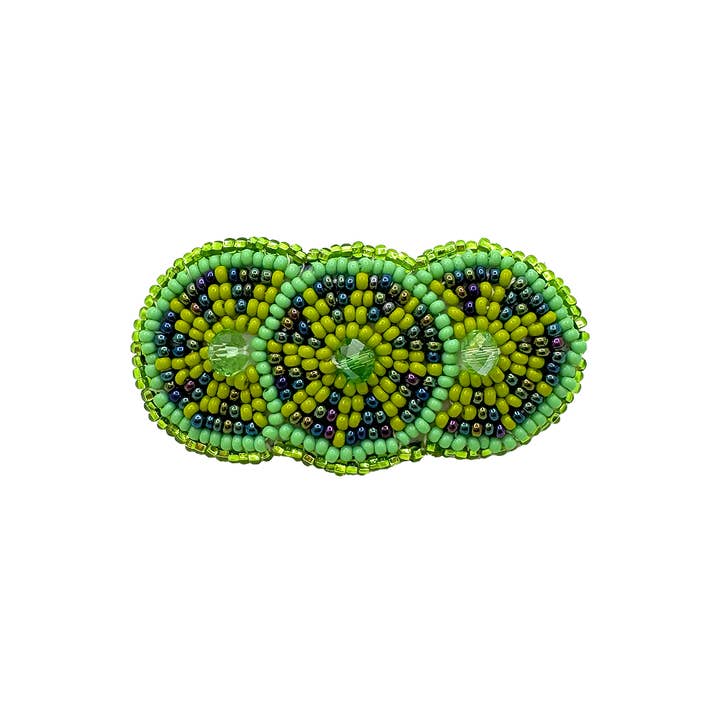 Pichincha - Wholesale Barrette - Women's - Small Beaded 3 Circle Seed Bead Barrette Hair Clip5