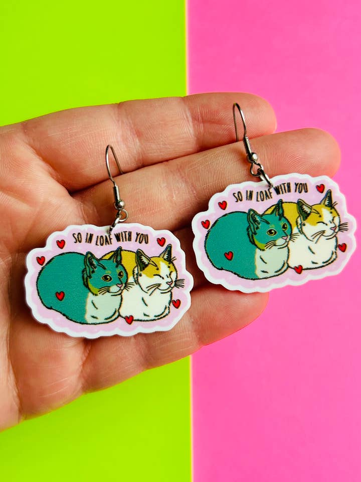 Orecchini di San Valentino Orecchini a forma di gatto Orecchini divertenti per la vendita all'ingrosso da parte di Alien Bratz