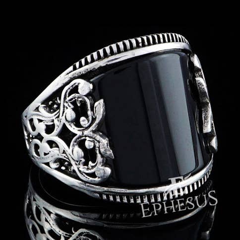 Curved Ring for Men in Sterling Silver for wholesale by Ephesus Jewelry